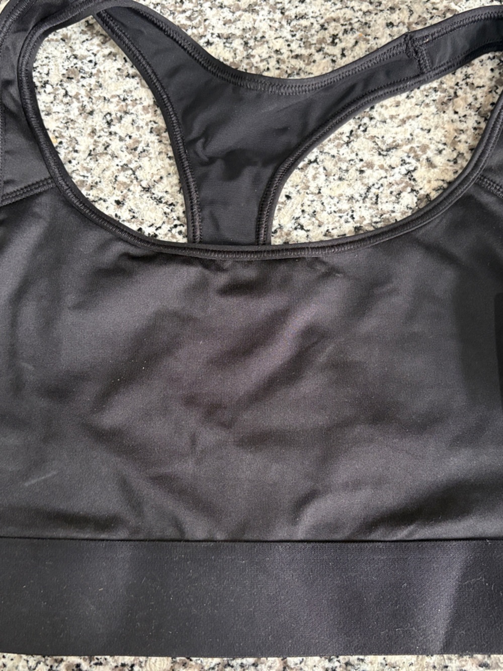 Victoria's Secret Black Racerback Sports Bra with Wide Underband